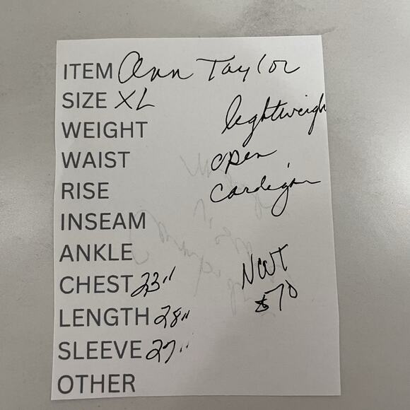 Ann Taylor Lightweight Open Cardigan Size XL Red Long Sleeve Pockets NEW w/Tag - Picture 8 of 8